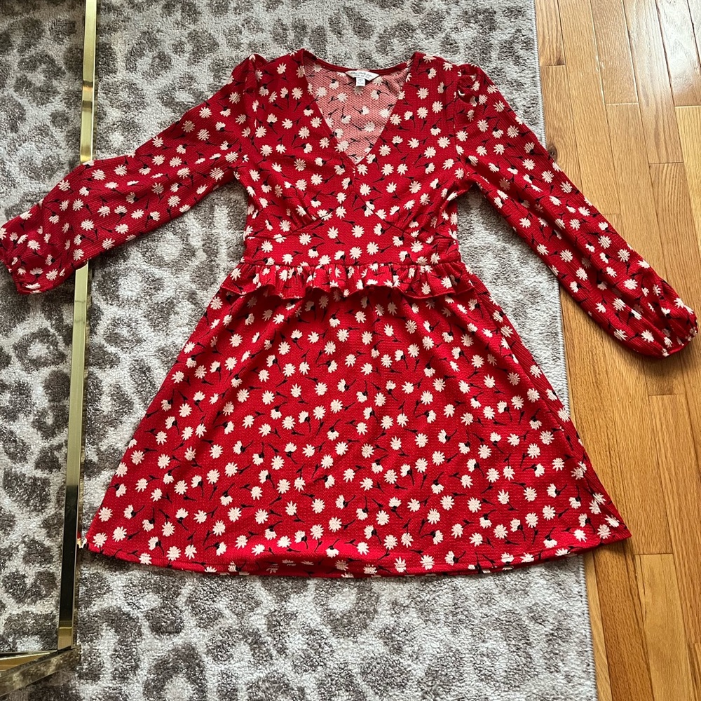 Miss Selfridge Long Sleeve Peplum Dress